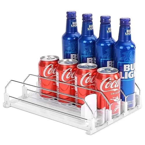 BingoHive Automatic Soda Can Organizer for Refrigerator 12 Can Capacity | Space-Saving Beverage Dispenser thumbnail 1