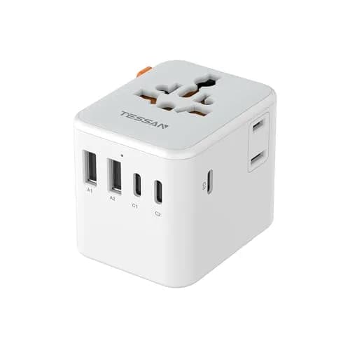 TESSAN Universal Travel Adapter, International Power Adapter with 2 AC & 5 USB Ports | 100-250V Wide Voltage thumbnail 1