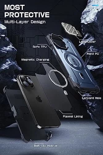 SUPCASE Unicorn Beetle Mag XT Case for iPhone 14 Pro Max / 13 Pro Max with Camera Cover Stand, Tilt, 188g (6.6 oz) thumbnail 8