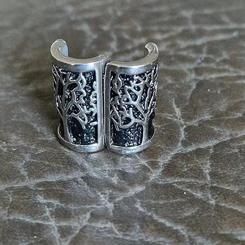 VALHALLA Viking Beard Bead for Men and Women, Clip-On 316L Stainless Steel Tree of Life Charm | Norse Accent thumbnail 5