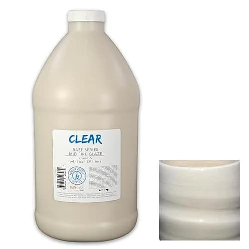Penguin Pottery Ceramic Glaze - Mid-Fire Cone 5 & 6 - Glossy Clear - 64 oz | Bright, Transparent Shine thumbnail 1