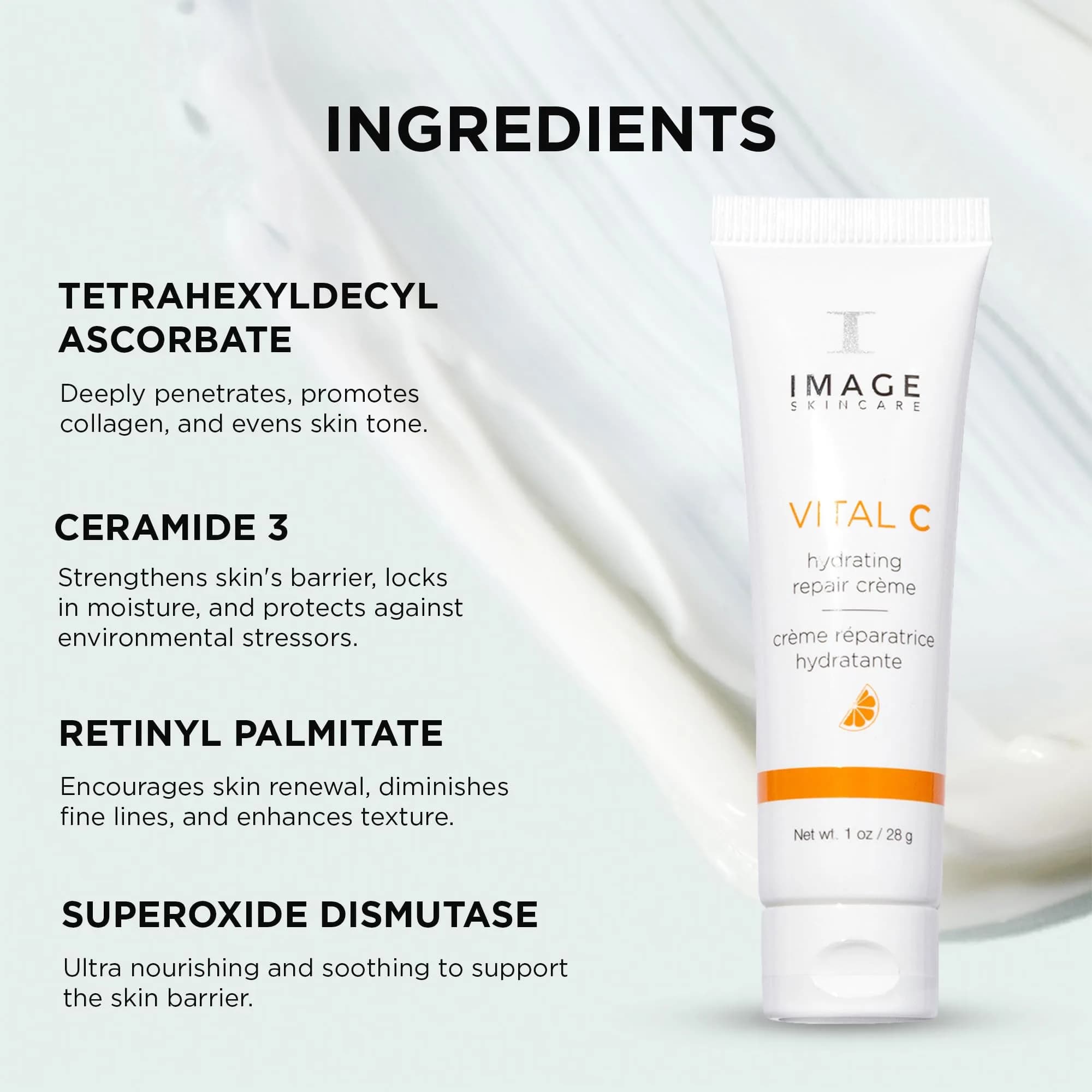 IMAGE Skincare VITAL C Hydrating Repair Crème Face Night Cream with Hyaluronic Acid 29.57ml (1oz) - view 5
