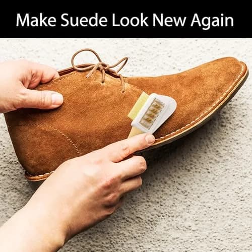 Shacke 4-Way Suede & Nubuck Brush Cleaner with Eraser, White | Cleans Shoes, Boots, Jackets & Furniture thumbnail 5