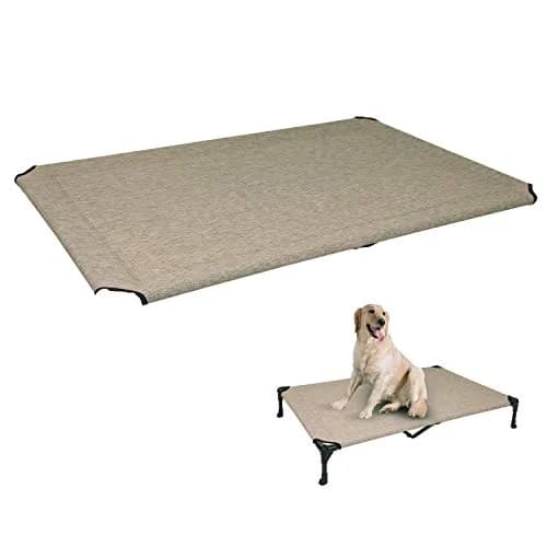 Veehoo Replacement Dog Bed Cover for CWC1803 Cot, 59"x37" (150cm x 95cm), Beige Coffee | Breathable Mesh Fabric for Cooling Comfort thumbnail 1