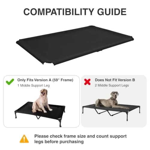 Veehoo Replacement Dog Bed Cover for CWC1803 Cot, 59"x37" (150cm x 95cm), Beige Coffee | Breathable Mesh Fabric for Cooling Comfort thumbnail 2