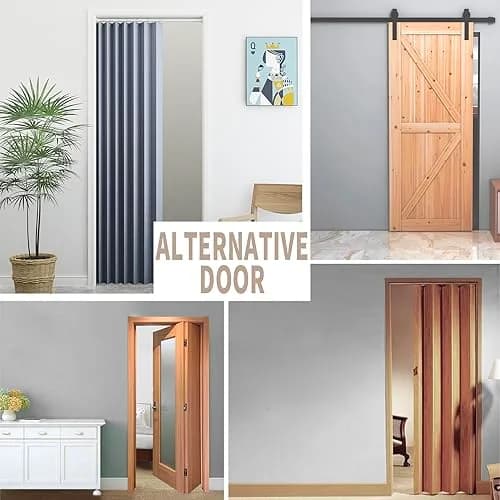 Vatge Accordion Style Door Curtain Blue 100cm (39"W) x 198cm (78"L) | Room Divider with Tieback thumbnail 6
