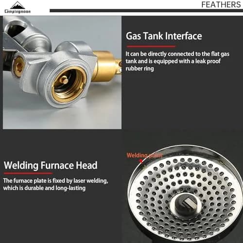 Campingmoon XD-2F Portable Foldable Stove | 3.3kW High-Efficiency Burner, Piezo Igniter, 4-Flex Pot Support, Ultralight 92g thumbnail 9