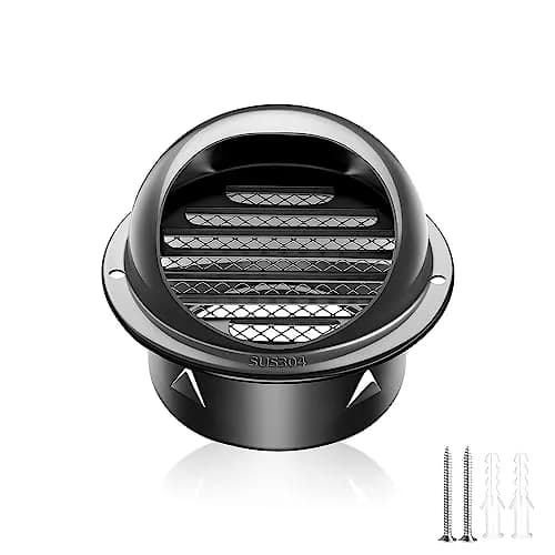 PIIYOOSNN 3" inch Round Wall Vent Cap Stainless Steel Mesh | Windproof & Rainproof Cover (70 words) thumbnail 1