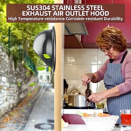 PIIYOOSNN 3" inch Round Wall Vent Cap Stainless Steel Mesh | Windproof & Rainproof Cover (70 words) thumbnail 5