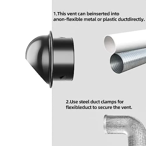 PIIYOOSNN 3" inch Round Wall Vent Cap Stainless Steel Mesh | Windproof & Rainproof Cover (70 words) thumbnail 6