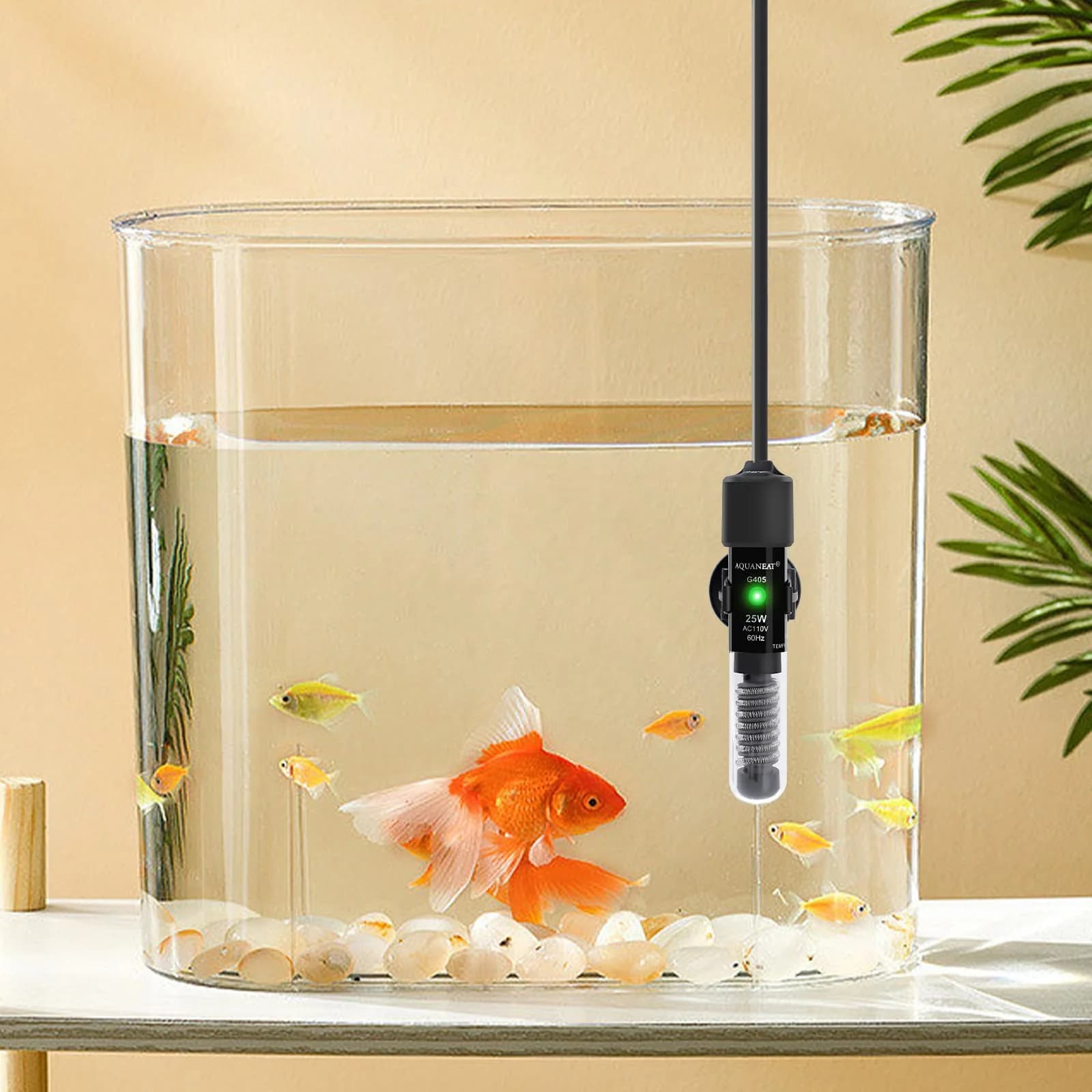 AQUANEAT 25W Betta Fish Tank Heater | Preset 78°F Mini Submersible Aquarium Heater with Thermometer - view 8