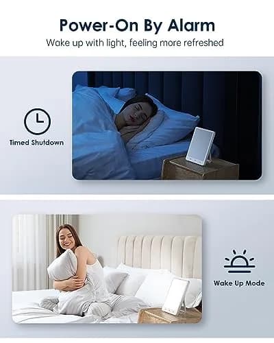 SUXIO Rechargeable Light Therapy Lamp 10000 Lux | Wake-Up Function, Memory Settings thumbnail 4