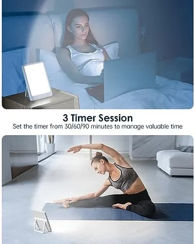 SUXIO Rechargeable Light Therapy Lamp 10000 Lux | Wake-Up Function, Memory Settings thumbnail 5