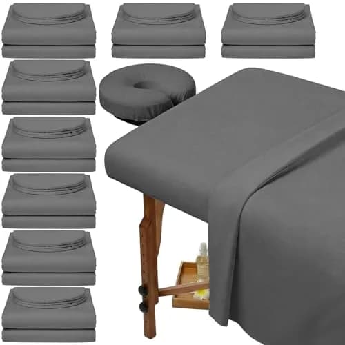 Oudain Soft Microfiber Massage Table Sheets Set 8 Sets | Reusable, Heavy Duty, Fits Standard Tables thumbnail 1