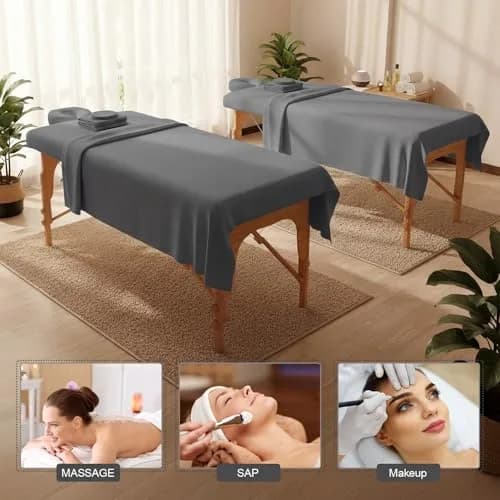 Oudain Soft Microfiber Massage Table Sheets Set 8 Sets | Reusable, Heavy Duty, Fits Standard Tables thumbnail 4