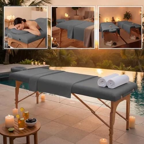 Oudain Soft Microfiber Massage Table Sheets Set 8 Sets | Reusable, Heavy Duty, Fits Standard Tables thumbnail 5