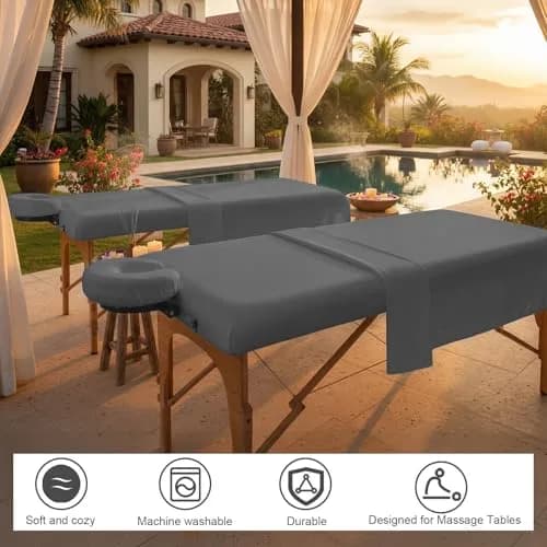 Oudain Soft Microfiber Massage Table Sheets Set 8 Sets | Reusable, Heavy Duty, Fits Standard Tables thumbnail 6