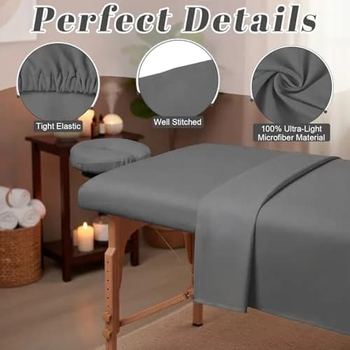 Oudain Soft Microfiber Massage Table Sheets Set 8 Sets | Reusable, Heavy Duty, Fits Standard Tables thumbnail 3