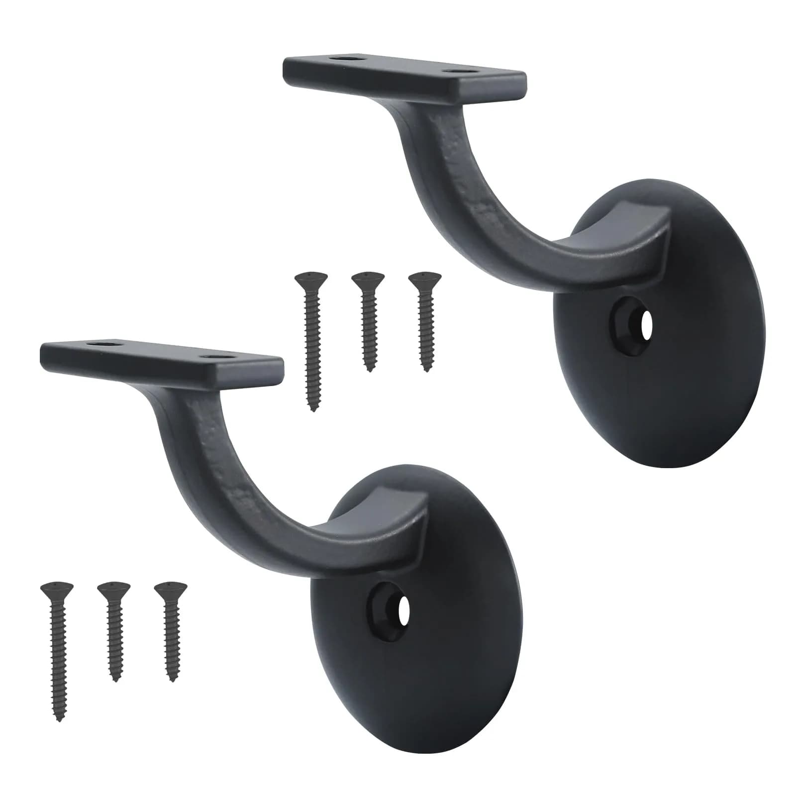 HOME MASTER HARDWARE Hand Rail Brackets for Stairs 2 Pack | Heavy Duty Zinc Alloy Support 220 lbs