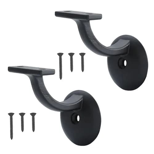 HOME MASTER HARDWARE Hand Rail Brackets for Stairs 2 Pack | Heavy Duty Zinc Alloy Support 220 lbs thumbnail 1
