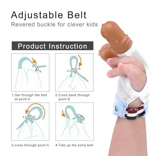 Elfzone Thumb Sucking Guard for Kids 1-2 Years | Breathable Silicone & Adjustable Fit thumbnail 4