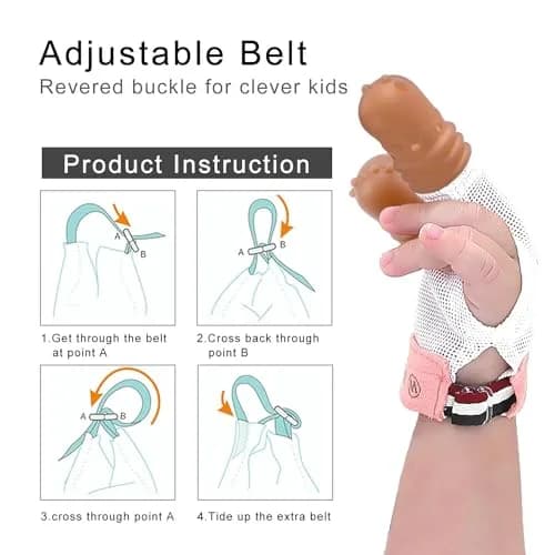 Elfzone Thumb Sucking Guard for Kids 1-2 Years | Breathable Silicone & Adjustable Fit thumbnail 4