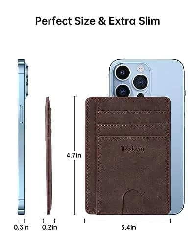 Teskyer RFID Slim Minimalist Wallet for Men, Y98 - Dark Brown | Front Pocket RFID Blocking Leather Wallet thumbnail 5