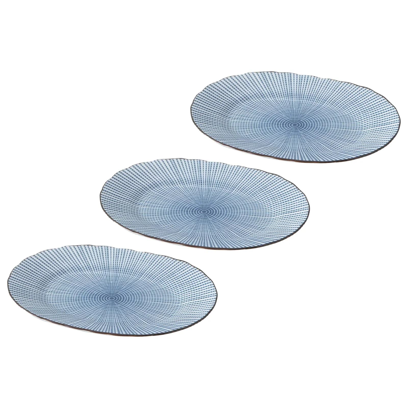 昭和製陶 Sendan Tokusa Nagaru Sushi Plate Set of 3 | Mino Ware, 19.8×14.4×2cm, Dishwasher Safe - main product image
