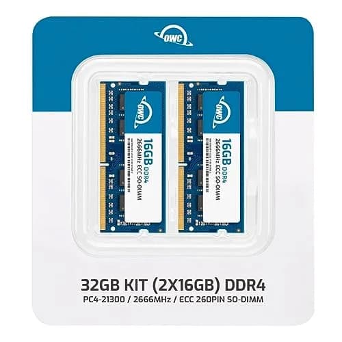 OWC 32GB (2x16GB) DDR4 2666MHz SO-DIMM ECC RAM Kit | Compatible with Synology NAS Servers thumbnail 2