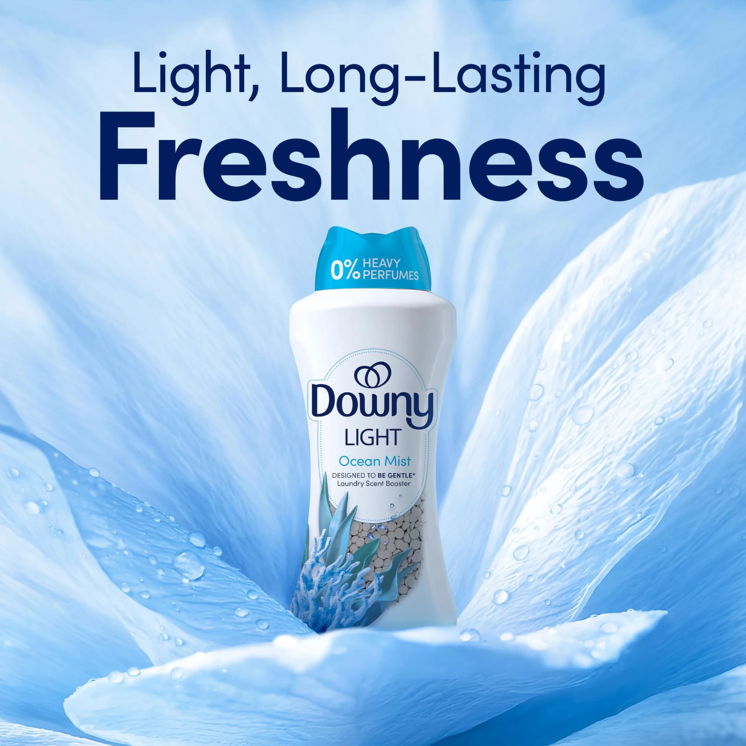 Downy Light Laundry Scent Booster Beads Ocean Mist Scent 24 OZ | Gentle Freshness Lasts Up To 4x Longer - view 2