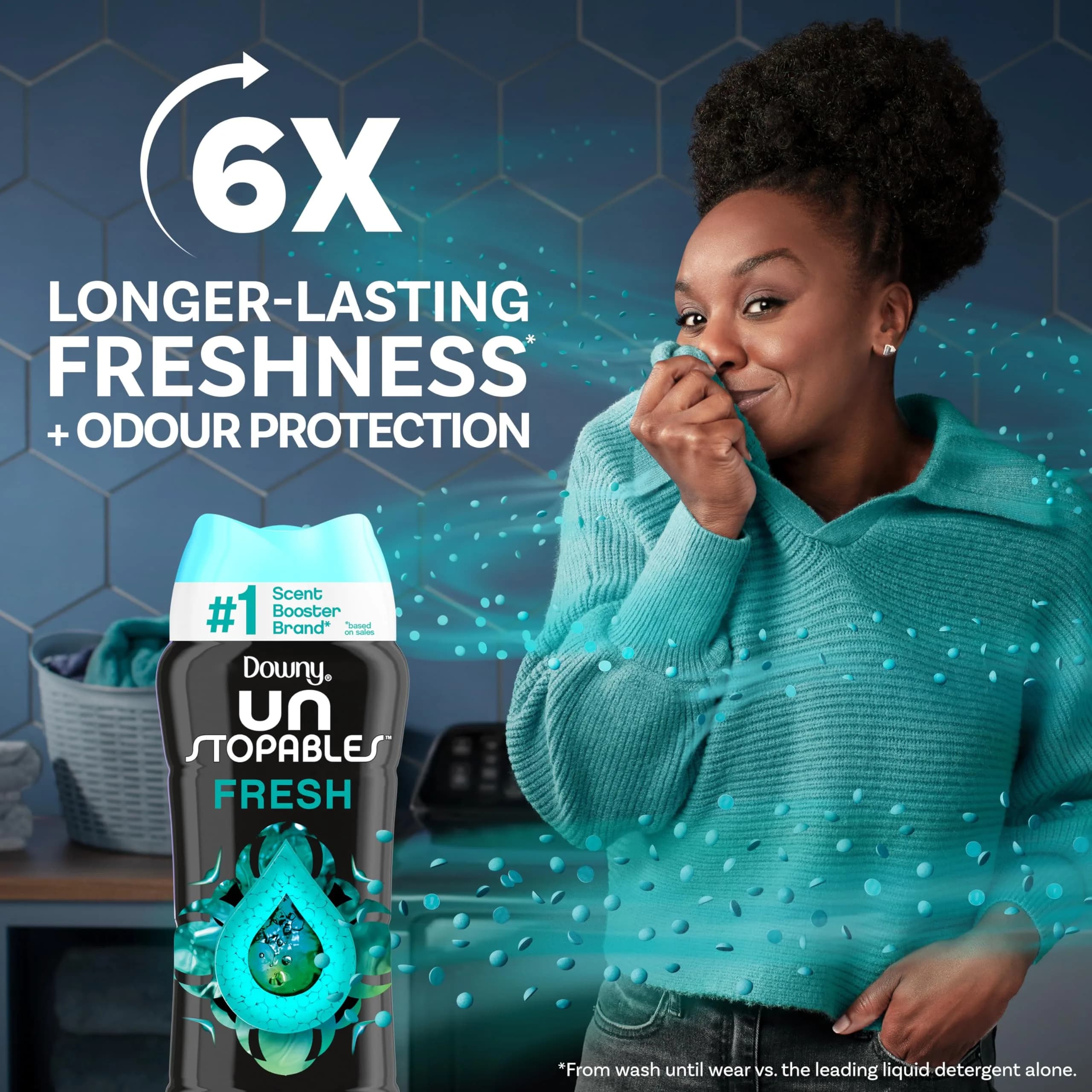 Downy Unstopables In-Wash Scent Booster Beads Fresh Scent, 18.2 oz (516 g) | Long-Lasting Fabric Freshness - view 3