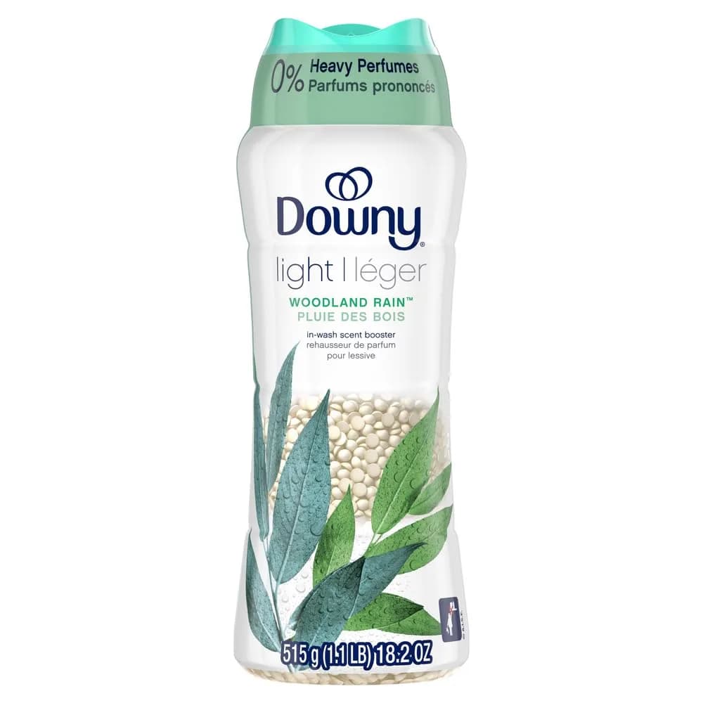 Downy Light Laundry Scent Booster Beads Woodland Rain, 18.2 oz (516 g) | Long-Lasting Freshness Without Heavy Perfumes - main product image