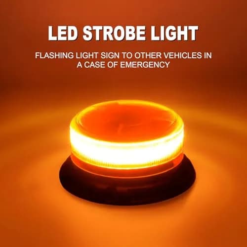 AnTom Magnetic Wireless Amber Warning Beacon Light for Trucks | 360° Visibility, 9 Flash Patterns, IP66 Waterproof (70-120c) thumbnail 4