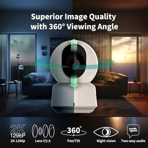Aqara 2K Indoor Security Camera E1, HomeKit Secure Video, Pan & Tilt, Night Vision, Two-Way Audio, Wi-Fi 6, Plug-in Camera thumbnail 2