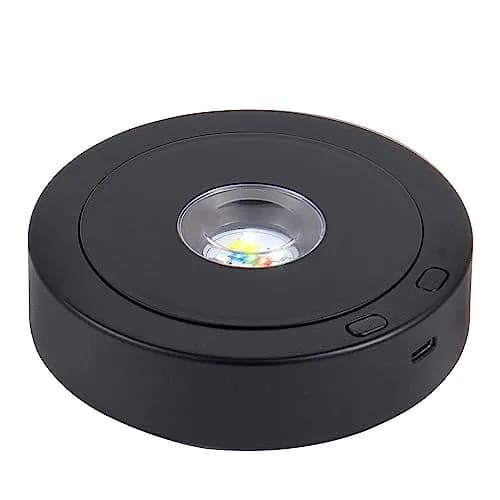 EUSTUMA Rotating LED Display Base Colorful Light Crystal Stand | Suitable for Glass Art & Holiday Decor thumbnail 1