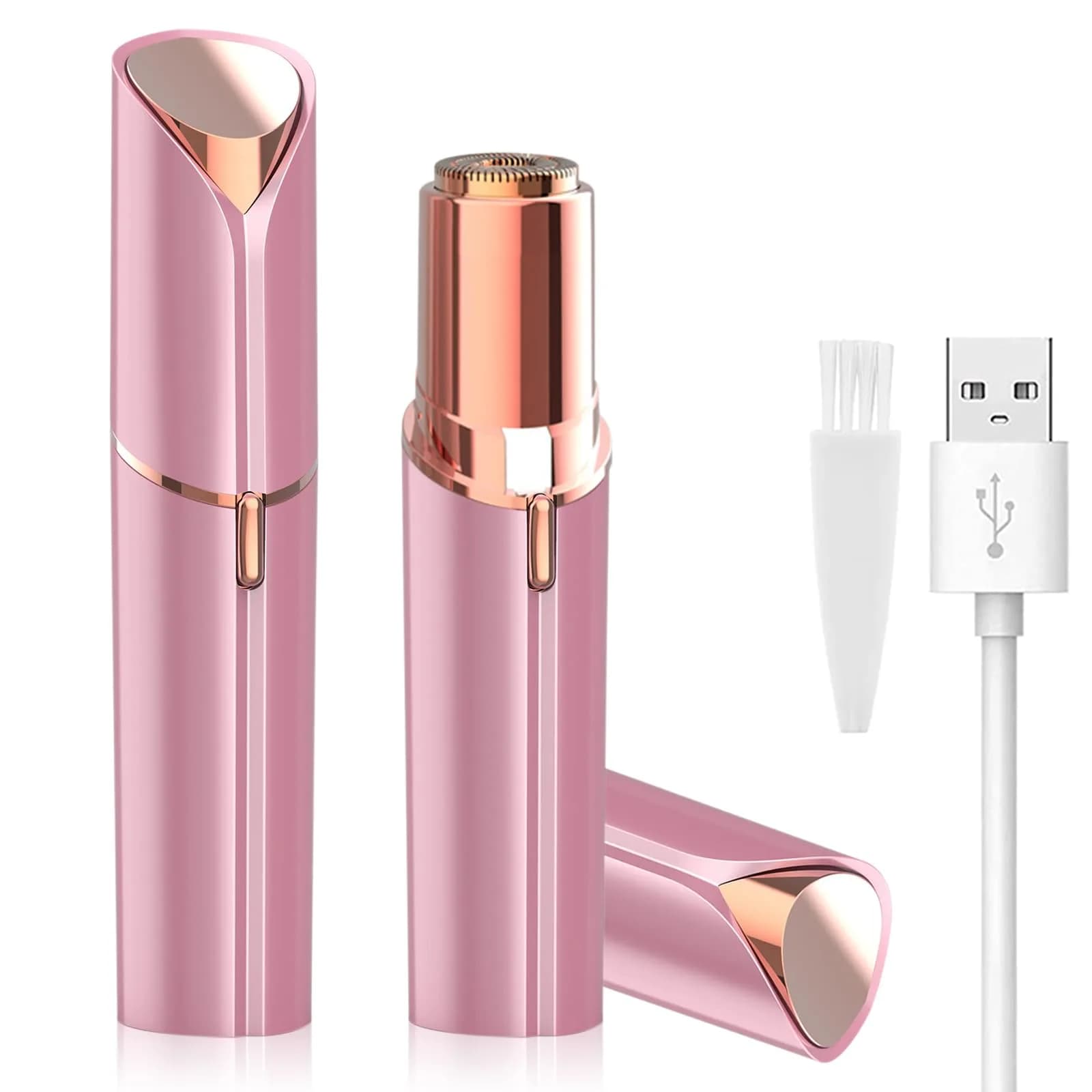LAIKME Facial Hair Remover for Women - Lady Face Epilator - USB Rechargeable, Pink | Gentle & Precise for Sensitive Skin