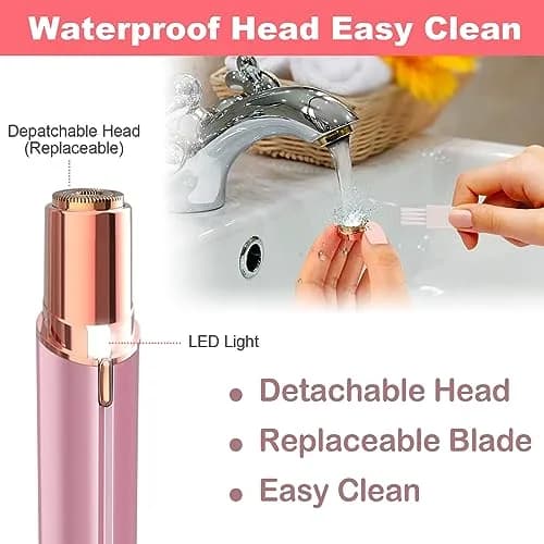 LAIKME Facial Hair Remover for Women - Lady Face Epilator - USB Rechargeable, Pink | Gentle & Precise for Sensitive Skin thumbnail 5