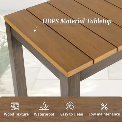 Cozyman Outdoor Bar Table 55" | Waterproof HDPS Slatted Top, Weather Resistant, Black thumbnail 2