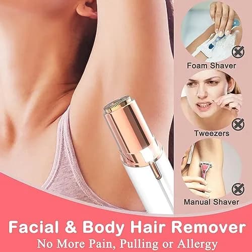 LAIKME Facial Hair Remover for Women - Lady Face Epilator - USB Rechargeable, Stainless Steel Blades, Portable (Peach Fuzz, Lips, Chin, Arms, Legs) thumbnail 4