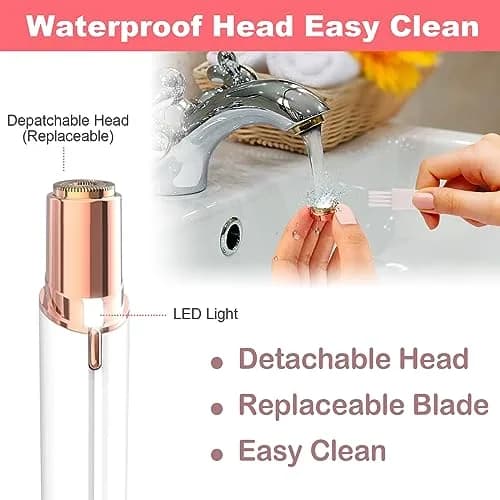 LAIKME Facial Hair Remover for Women - Lady Face Epilator - USB Rechargeable, Stainless Steel Blades, Portable (Peach Fuzz, Lips, Chin, Arms, Legs) thumbnail 5