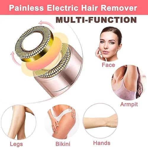 LAIKME Facial Hair Remover for Women - Lady Face Epilator - USB Rechargeable, Stainless Steel Blades, Portable (Peach Fuzz, Lips, Chin, Arms, Legs) thumbnail 3