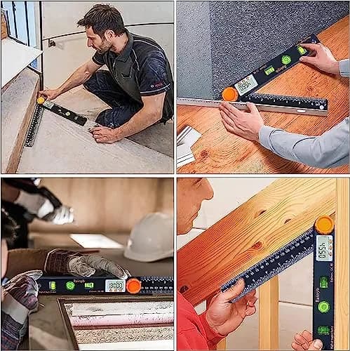 Rainyb Digital Angle Finder Tool 7-Inch (177.8mm) LCD Protractor with Bubble Levels & Ruler — 2-Pack thumbnail 6