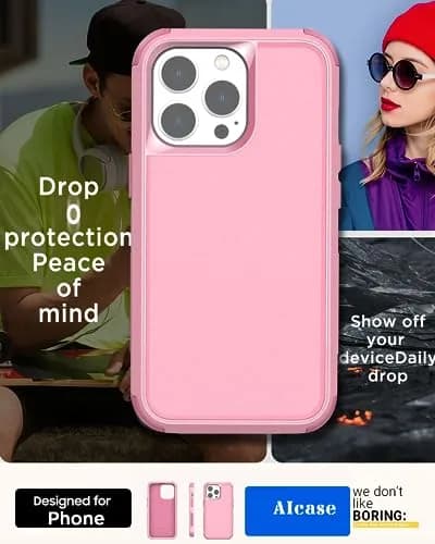 AICase Rugged Case Compatible with iPhone 15 Pro Max + Glass Protector + Camera Lens | Heavy Duty 3-Layer Military Grade Shockproof Drop-Proof Cover thumbnail 4