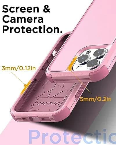 AICase Rugged Case Compatible with iPhone 15 Pro Max + Glass Protector + Camera Lens | Heavy Duty 3-Layer Military Grade Shockproof Drop-Proof Cover thumbnail 6