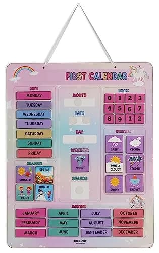 Inkdotpot My First Calendar Board 36.8 cm (14.5 x 11.5 inches) | Fun Learning Educational Board for Kids thumbnail 1