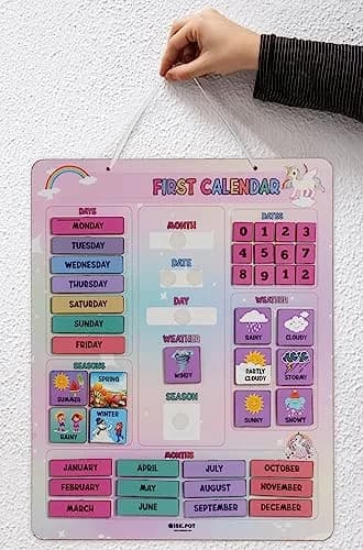 Inkdotpot My First Calendar Board 36.8 cm (14.5 x 11.5 inches) | Fun Learning Educational Board for Kids thumbnail 2