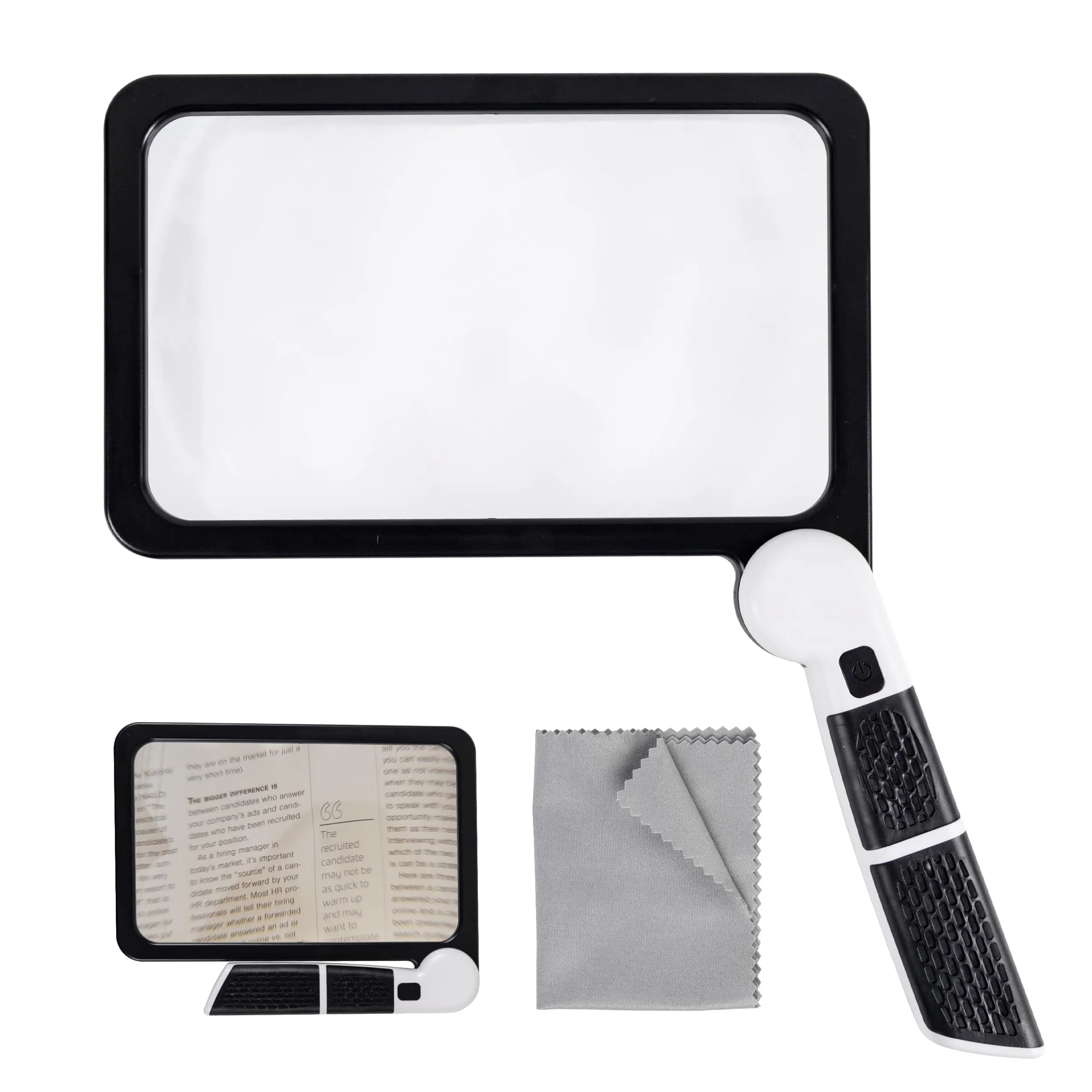 CybaaLuxzus Full Page Magnifier with Light 5X Magnification 17.5cm (6.89in) | Aids for Macular Degeneration