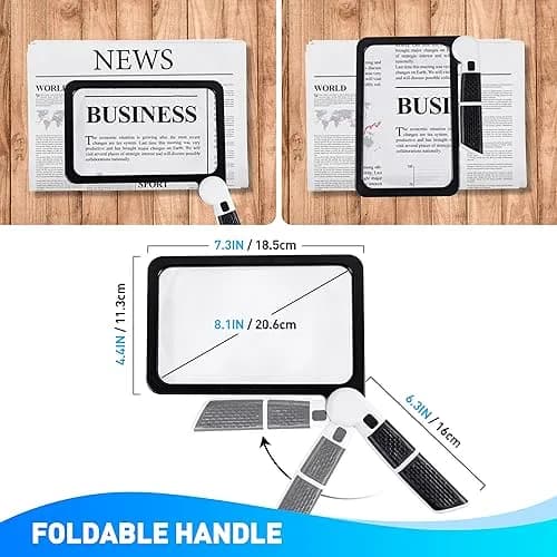 CybaaLuxzus Full Page Magnifier with Light 5X Magnification 17.5cm (6.89in) | Aids for Macular Degeneration thumbnail 4