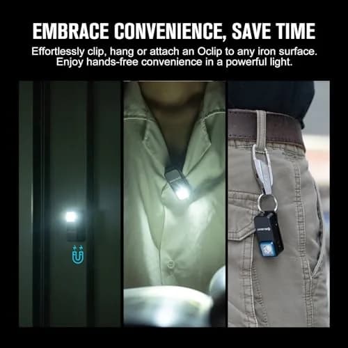 OLIGHT Oclip Mini Rechargeable EDC Clip Flashlight, Black | 300 Lumens, Type-C Charging, Compact & Versatile thumbnail 4