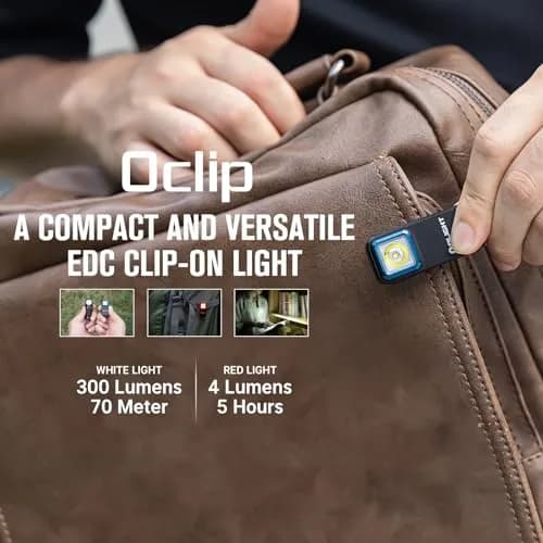 OLIGHT Oclip Mini Rechargeable EDC Clip Flashlight, Black | 300 Lumens, Type-C Charging, Compact & Versatile thumbnail 2